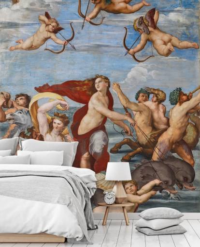 konsttapet väggmålning kallad The Triumph of Galatea av Raphael för matsalar, kontor och religiösa utrymmen