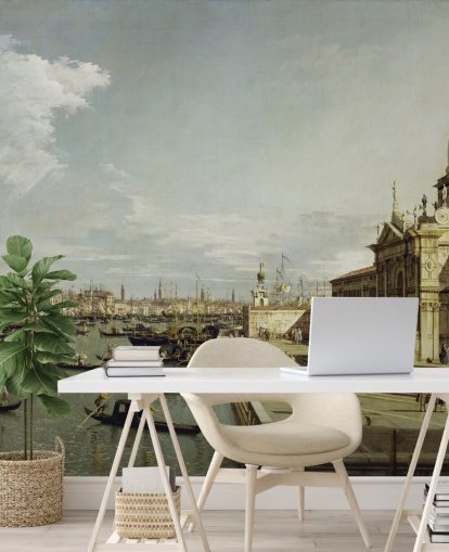 Kunsttapete mit dem Titel Canal Grande (Kirche des Allerheiligsten Sakraments) von Canaletto Kunsttapete mit dem Titel Canal Grande (Kirche des Allerheiligsten Sakraments) von Canaletto