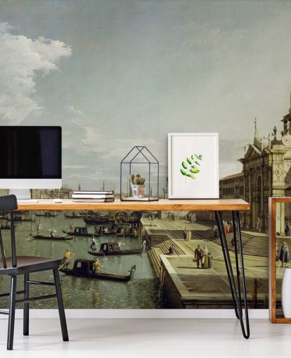fine art wallpaper mural called Grand Canal (Church of the Blessed Sacrament) by Canaletto