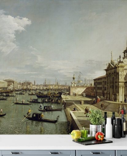 carta da parati fine art chiamata Canal Grande (Chiesa del Santissimo Sacramento) di Canaletto