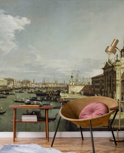 konst tapetväggmålning som heter Grand Canal (Church of the Blessed Sacrament) av Canaletto