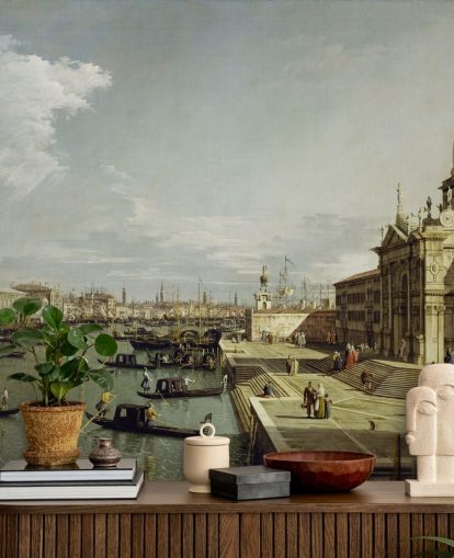 Kunsttapete mit dem Titel Canal Grande (Kirche des Allerheiligsten Sakraments) von Canaletto Kunsttapete mit dem Titel Canal Grande (Kirche des Allerheiligsten Sakraments) von Canaletto