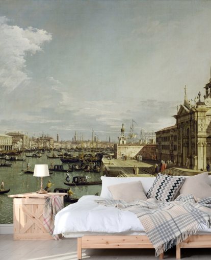 Canaletton taidetaustakuvamaalaus nimeltä Grand Canal (Pyhän sakramentin kirkko)