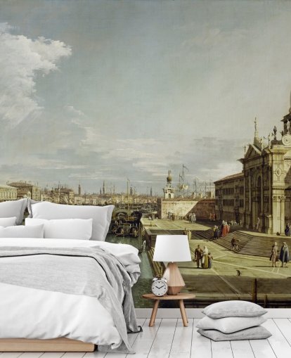 Canaletton taidetaustakuvamaalaus nimeltä Grand Canal (Pyhän sakramentin kirkko)