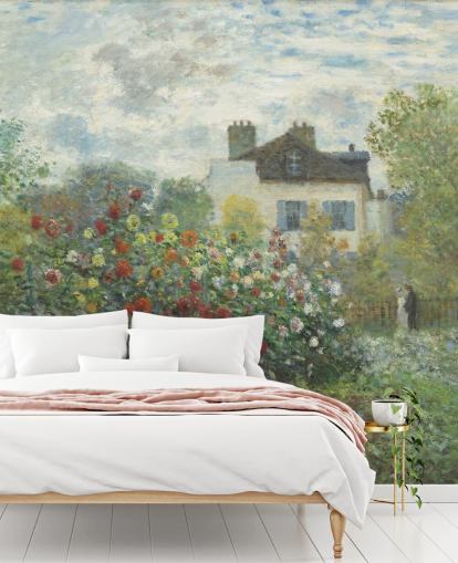 kunstvægmaleri kaldet Kunstnerens have i Argenteuil af Claude Monet til stuer og spisestuer