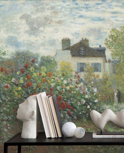 murale d'arte chiamato The Artist's Garden in Argenteuil di Claude Monet per salotti e sale da pranzo