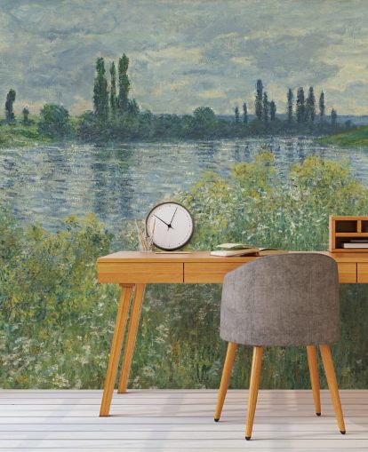 papier peint mural d'art intitulé Banks of the Seine, Vetheuil de Claude Monet pour les chambres et les salons papier peint mural d'art intitulé Banks of the Seine, Vetheuil de Claude Monet pour les chambres et les salons