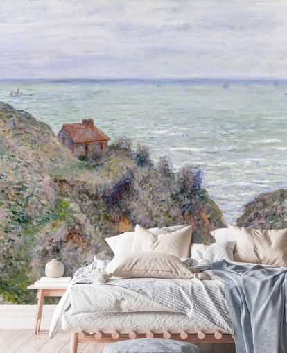 mural de pared de bellas artes llamado Cabin of the Customs Watch de Claude Monet