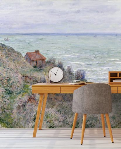 Kunstgemälde mit dem Titel Cabin of the Customs Watch von Claude Monet Kunstgemälde mit dem Titel Cabin of the Customs Watch von Claude Monet