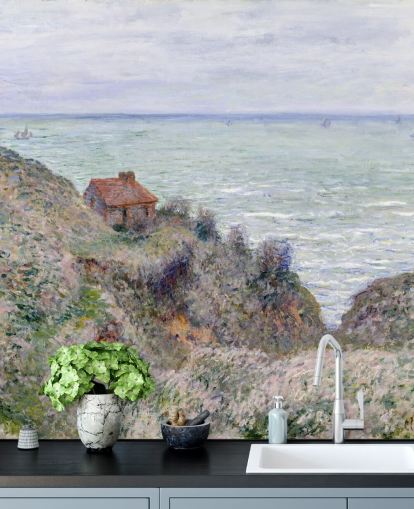 kunstveggmaleri kalt Cabin of the Customs Watch av Claude Monet