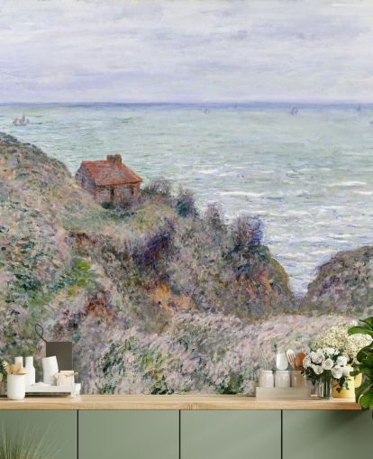 mural de pared de bellas artes llamado Cabin of the Customs Watch de Claude Monet