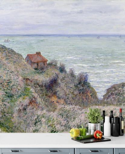 konstväggmålning kallad Cabin of the Customs Watch av Claude Monet konstväggmålning kallad Cabin of the Customs Watch av Claude Monet