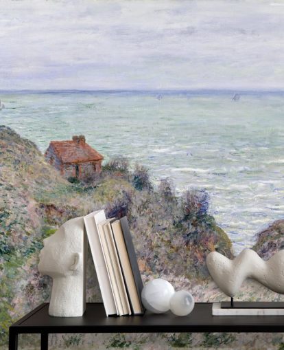 kunstmuurschildering genaamd Cabin of the Customs Watch van Claude Monet kunstmuurschildering genaamd Cabin of the Customs Watch van Claude Monet