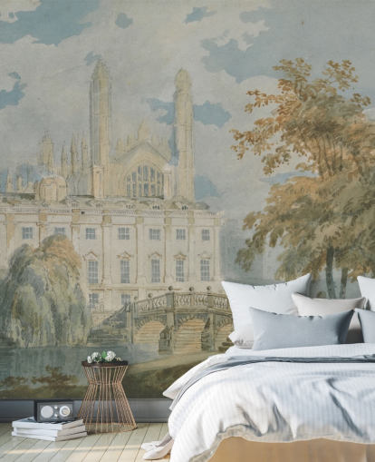 fine art behangmuurschildering genaamd Clare Hall van J.M. W. Turner voor slaapkamers en woonkamers