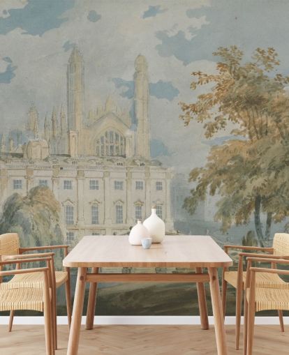fine art wallpaper mural called Clare Hall by J. M. W. Turner for bedrooms and living rooms fine art wallpaper mural called Clare Hall by J. M. W. Turner for bedrooms and living rooms