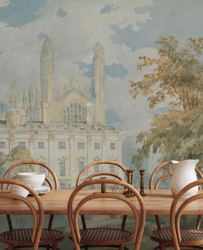 fine art wallpaper mural called Clare Hall by J. M. W. Turner for bedrooms and living rooms