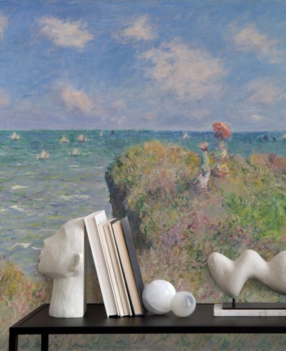papier peint mural d'art intitulé Cliff Walk at Pourville de Claude Monet pour les chambres et les salons papier peint mural d'art intitulé Cliff Walk at Pourville de Claude Monet pour les chambres et les salons