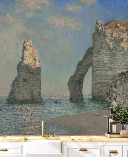 konstväggmålning som heter The Cliffs at Etretat av Claude Monet för sovrum och badrum konstväggmålning som heter The Cliffs at Etretat av Claude Monet för sovrum och badrum
