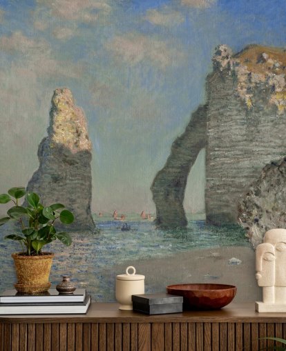 fine art wall mural called The Cliffs at Etretat by Claude Monet for bedrooms and bathrooms fine art wall mural called The Cliffs at Etretat by Claude Monet for bedrooms and bathrooms