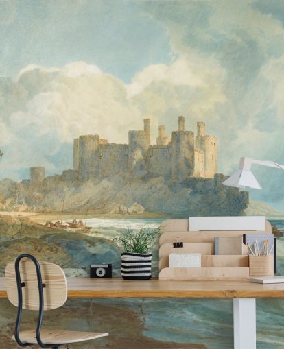 mural de parede de belas artes chamado Conway Castle, North Wales de J. M. W. Turner para salas de estar e escritórios domésticos