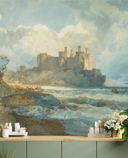 Kunstmalerei namens Conway Castle, North Wales von J. M. W. Turner für Wohnzimmer und Heimbüro