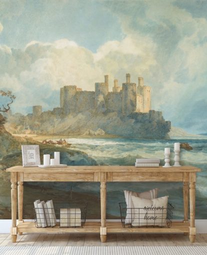 mural de parede de belas artes chamado Conway Castle, North Wales de J. M. W. Turner para salas de estar e escritórios domésticos