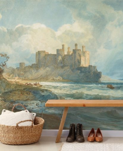 kunstmuurschildering genaamd Conway Castle, Noord-Wales door J.M. W. Turner voor woonkamers en thuiskantoren