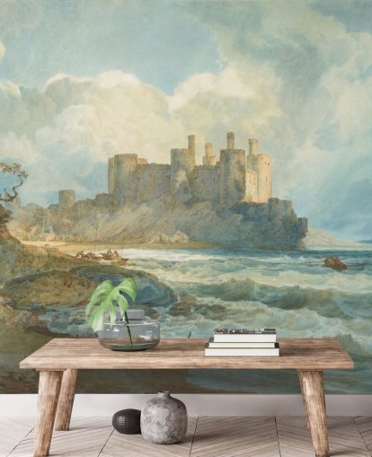mural de parede de belas artes chamado Conway Castle, North Wales de J. M. W. Turner para salas de estar e escritórios domésticos
