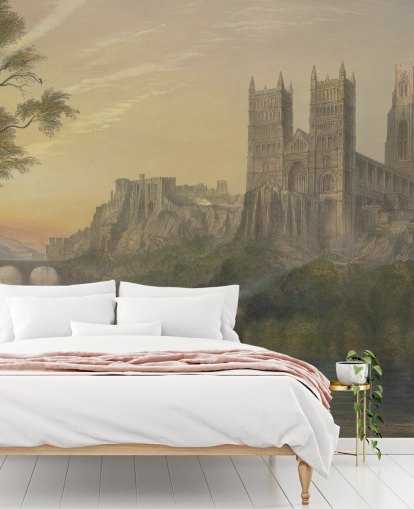 fine art wallpaper mural called Durham Cathedral by J. M. W. Turner for bedrooms and home offices fine art wallpaper mural called Durham Cathedral by J. M. W. Turner for bedrooms and home offices