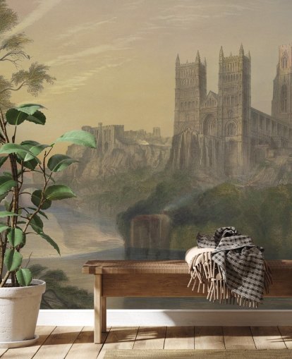 carta da parati fine art chiamata Cattedrale di Durham di J. M. W. Turner per camere da letto e uffici domestici