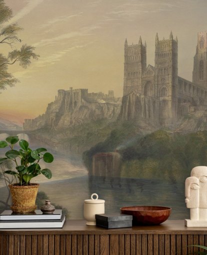 J.M.W.Turnerin taidetaustakuvamaalaus nimeltä Durham Cathedral makuuhuoneisiin ja kotitoimistoihin