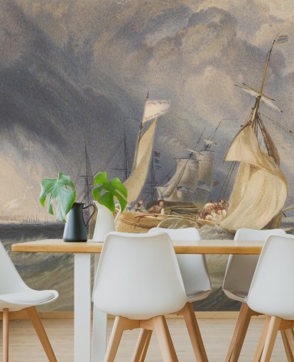 Kunsttapete mit dem Titel The Mouth of the River Humber von J. M. W. Turner für Schlafzimmer und Lounges Kunsttapete mit dem Titel The Mouth of the River Humber von J. M. W. Turner für Schlafzimmer und Lounges