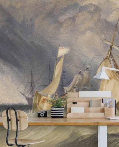 Kunsttapete mit dem Titel The Mouth of the River Humber von J. M. W. Turner für Schlafzimmer und Lounges Kunsttapete mit dem Titel The Mouth of the River Humber von J. M. W. Turner für Schlafzimmer und Lounges