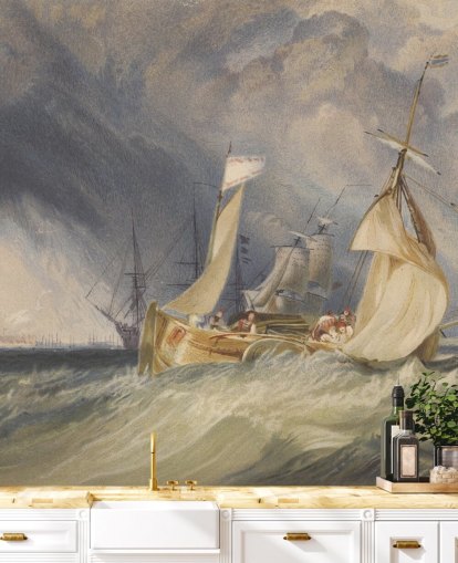 fine art wall mural called The Mouth of the River Humber by J. M. W. Turner for bedrooms and lounges