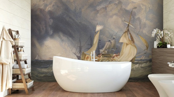 fine art wall mural called The Mouth of the River Humber by J. M. W. Turner for bedrooms and lounges