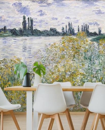 carta da parati fine art chiamata Ile aux Fleurs vicino a Vetheuil di Claude Monet per camere da letto e cucine carta da parati fine art chiamata Ile aux Fleurs vicino a Vetheuil di Claude Monet per camere da letto e cucine