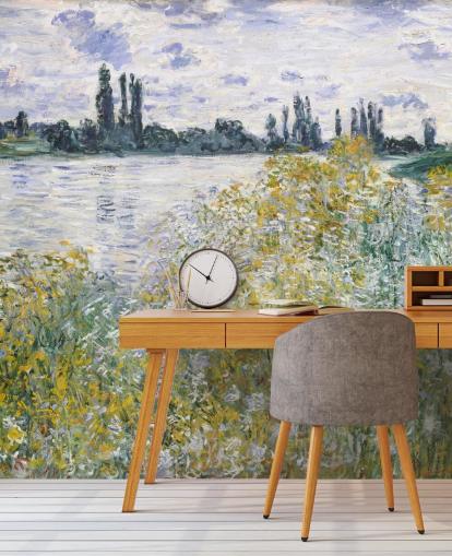konsttapet väggmålning som heter Ile aux Fleurs nära Vetheuil av Claude Monet för sovrum och kök konsttapet väggmålning som heter Ile aux Fleurs nära Vetheuil av Claude Monet för sovrum och kök