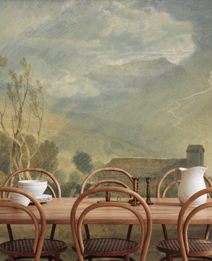 konsttapetväggmålning kallad Ingleborough från Chapel-Le-Dale av J.M.W. Turner