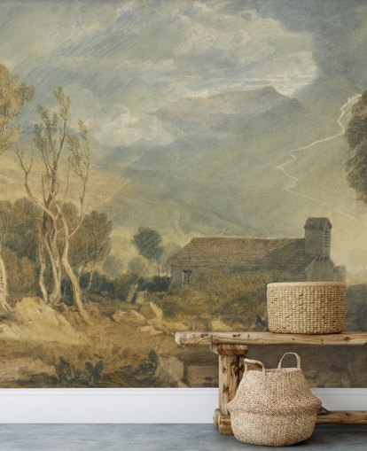 mural de papel de parede de belas artes chamado Ingleborough de Chapel-Le-Dale de J. M. W. Turner mural de papel de parede de belas artes chamado Ingleborough de Chapel-Le-Dale de J. M. W. Turner