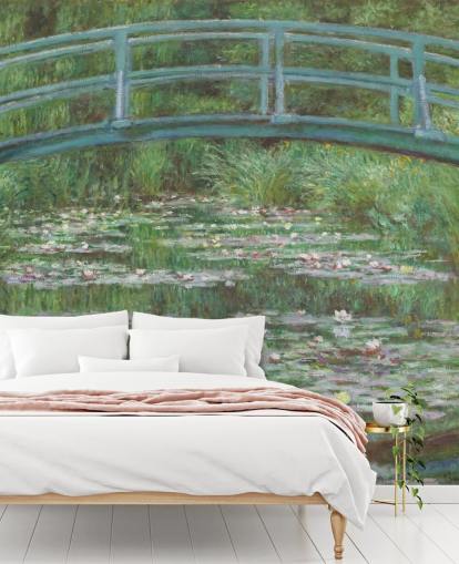 fine art wall mural called The Japanese Footbridge by Monet for bedrooms, living rooms and kitchens