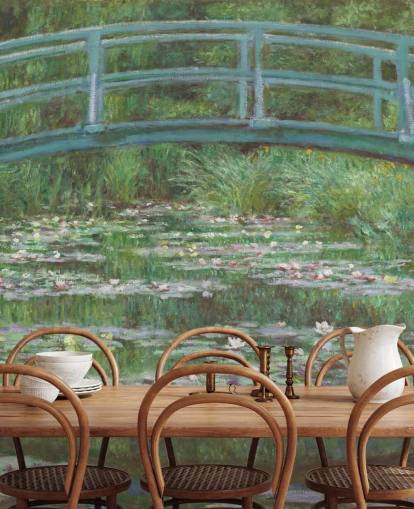 fine art wall mural called The Japanese Footbridge by Monet for bedrooms, living rooms and kitchens