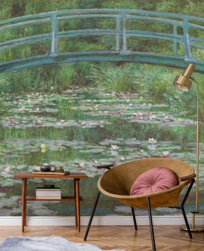 mural de pared de bellas artes llamado La pasarela japonesa de Monet para dormitorios, salas de estar y cocinas mural de pared de bellas artes llamado La pasarela japonesa de Monet para dormitorios, salas de estar y cocinas
