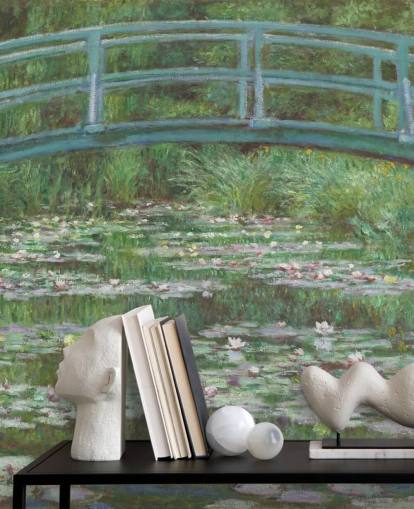 fine art wall mural called The Japanese Footbridge by Monet for bedrooms, living rooms and kitchens