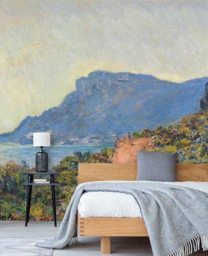 fresque murale d'art intitulée La Corniche près de Monaco par Claude Monet pour les chambres et les salons