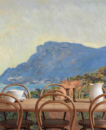 mural de pared de bellas artes llamado La Corniche cerca de Mónaco de Claude Monet para dormitorios y salas de estar