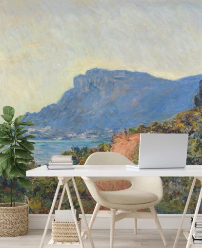 fine art wall mural called La Corniche near Monaco by Claude Monet for bedrooms and living rooms