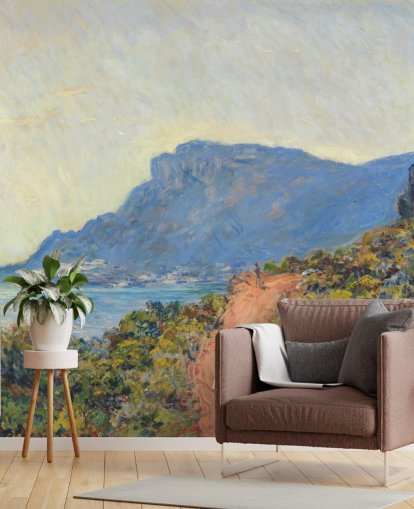 murale d'arte chiamato La Corniche vicino a Monaco di Claude Monet per camere da letto e salotti