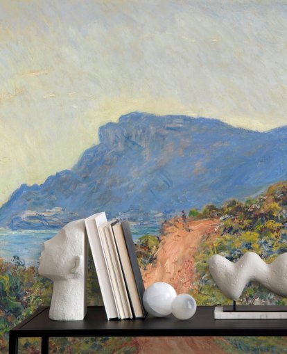 kunstveggmaleri kalt La Corniche nær Monaco av Claude Monet for soverom og stuer