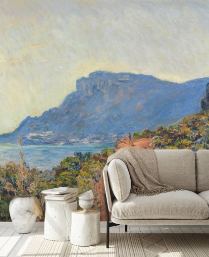 mural de parede de belas artes chamado La Corniche, perto de Mônaco, de Claude Monet, para quartos e salas de estar mural de parede de belas artes chamado La Corniche, perto de Mônaco, de Claude Monet, para quartos e salas de estar