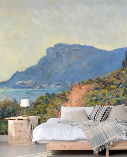fresque murale d'art intitulée La Corniche près de Monaco par Claude Monet pour les chambres et les salons fresque murale d'art intitulée La Corniche près de Monaco par Claude Monet pour les chambres et les salons